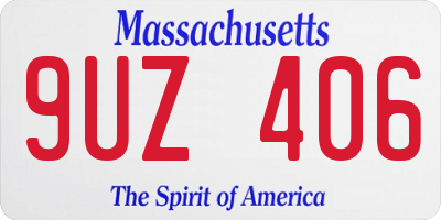 MA license plate 9UZ406