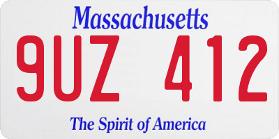 MA license plate 9UZ412