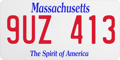 MA license plate 9UZ413