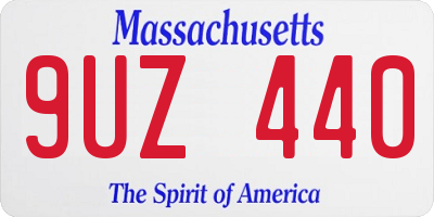 MA license plate 9UZ440