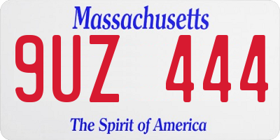 MA license plate 9UZ444