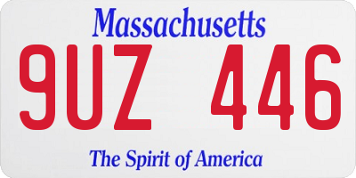 MA license plate 9UZ446