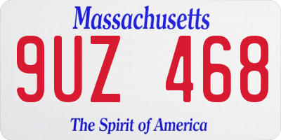 MA license plate 9UZ468