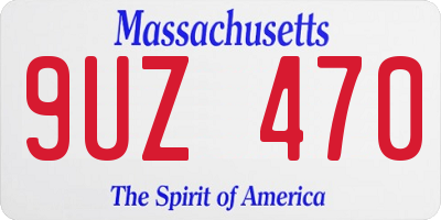 MA license plate 9UZ470