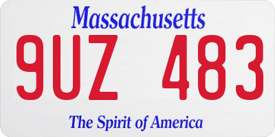 MA license plate 9UZ483