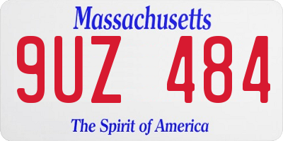 MA license plate 9UZ484
