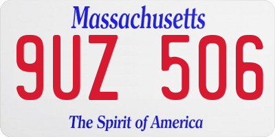 MA license plate 9UZ506