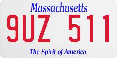 MA license plate 9UZ511