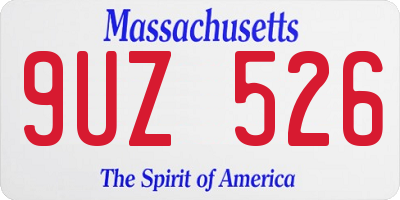 MA license plate 9UZ526