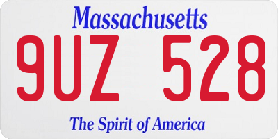 MA license plate 9UZ528
