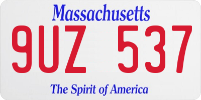MA license plate 9UZ537