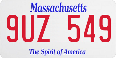 MA license plate 9UZ549