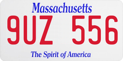 MA license plate 9UZ556