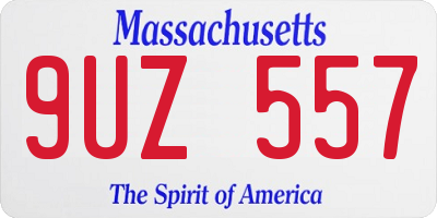 MA license plate 9UZ557