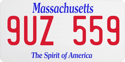 MA license plate 9UZ559