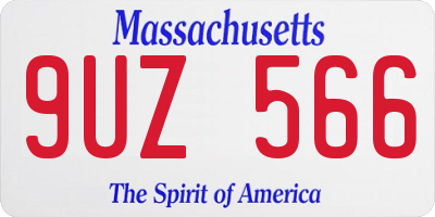MA license plate 9UZ566