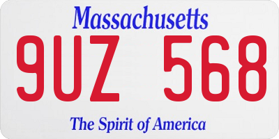 MA license plate 9UZ568
