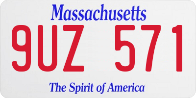 MA license plate 9UZ571