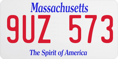 MA license plate 9UZ573