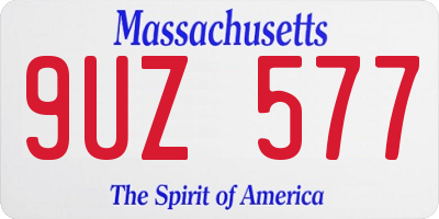 MA license plate 9UZ577