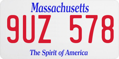 MA license plate 9UZ578