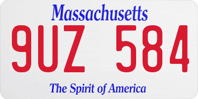 MA license plate 9UZ584