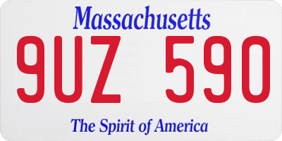 MA license plate 9UZ590
