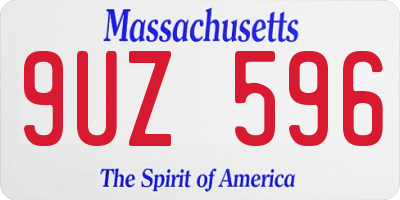 MA license plate 9UZ596