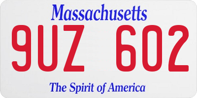 MA license plate 9UZ602