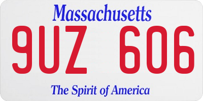 MA license plate 9UZ606
