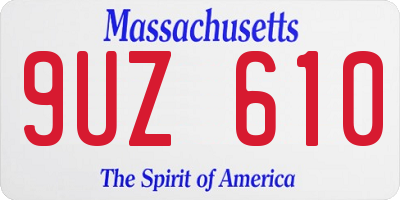 MA license plate 9UZ610