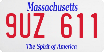 MA license plate 9UZ611