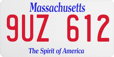 MA license plate 9UZ612