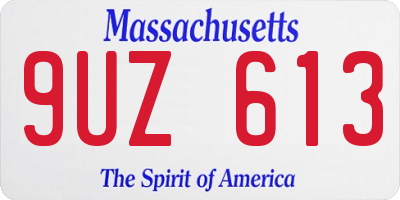 MA license plate 9UZ613