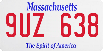 MA license plate 9UZ638