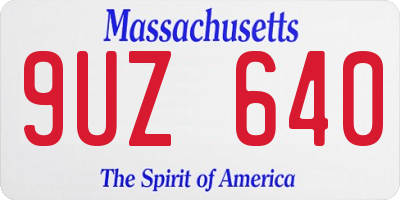 MA license plate 9UZ640