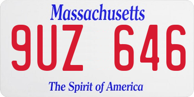 MA license plate 9UZ646