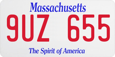 MA license plate 9UZ655