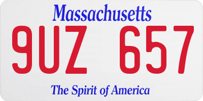 MA license plate 9UZ657