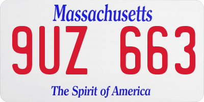 MA license plate 9UZ663