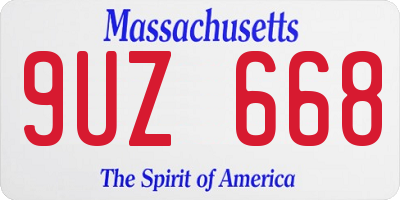 MA license plate 9UZ668
