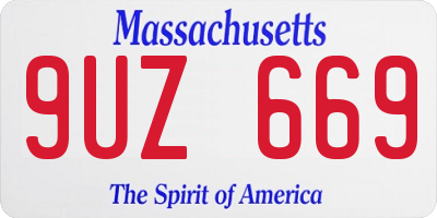 MA license plate 9UZ669