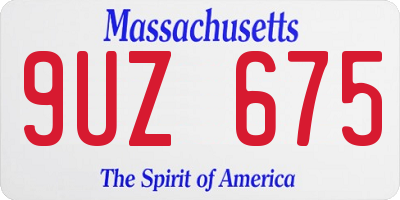 MA license plate 9UZ675