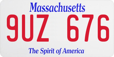 MA license plate 9UZ676