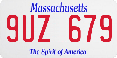 MA license plate 9UZ679
