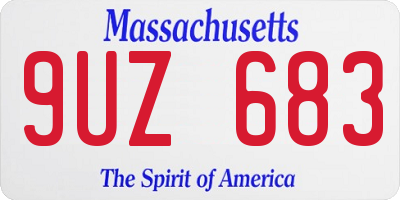 MA license plate 9UZ683