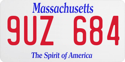 MA license plate 9UZ684
