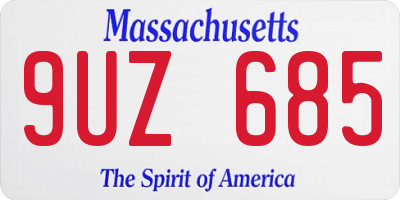 MA license plate 9UZ685