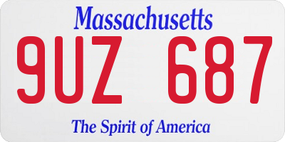 MA license plate 9UZ687