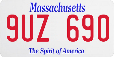 MA license plate 9UZ690